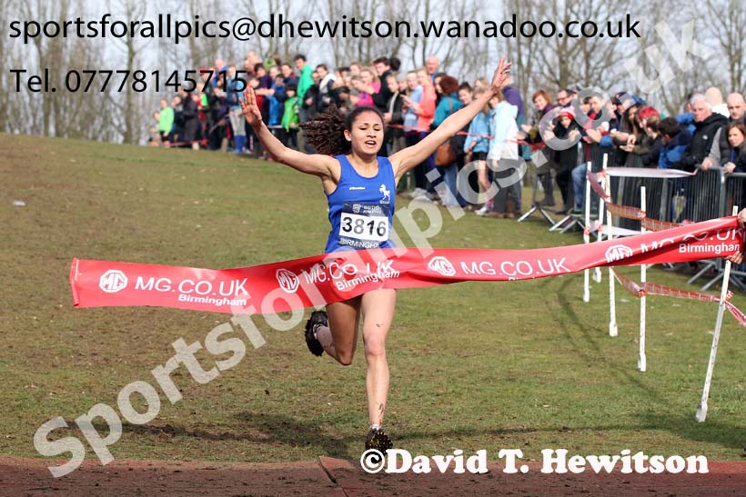 Under-15 girls winner Inter Counties Cross Country, Cofton Park, Birmingham. Photo: David T. Hewitson/Sports for All Pics